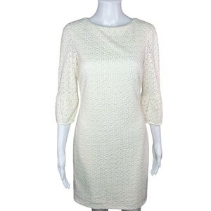 Badgley Mischka Ivory Floral Knit Bridal Dress 0